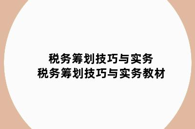 税务筹划技巧与实务 税务筹划技巧与实务教材